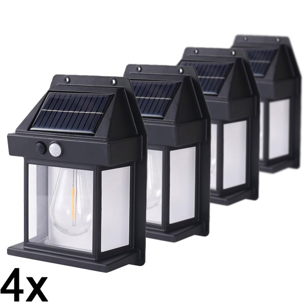 4x Solární venkovní světlo – není potřeba žádná kabeláž | FLUXLAMP