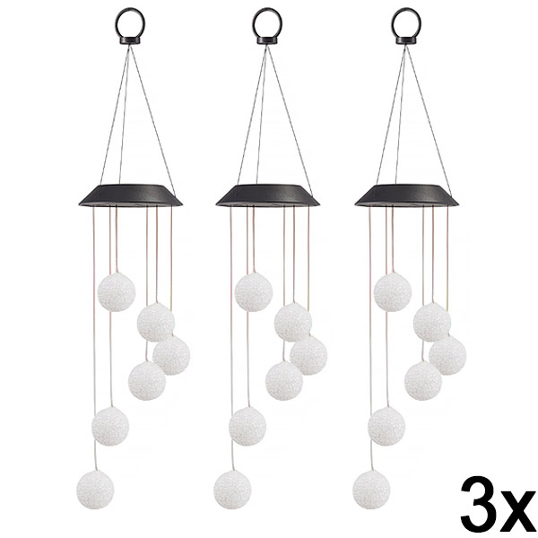 3x Závěsné solární LED zahradní světlo | AURAWIND
