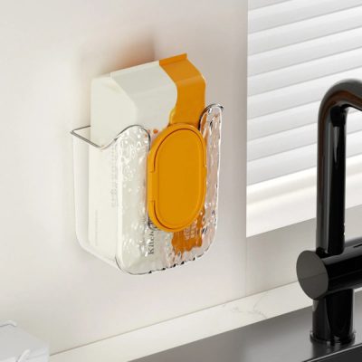 Prostorově úsporný dávkovač vlhčených ubrousků - montáž na stěnu, bez vrtání | WIPBOX